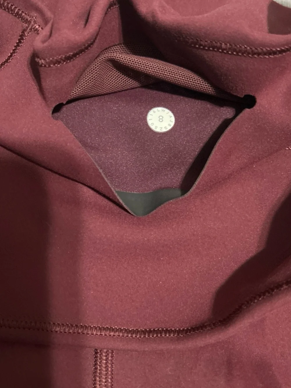 lululemon athletica Deep Burgundy High-Rise Bike Shorts